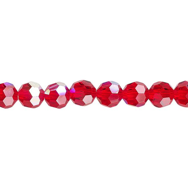 Bead 24pk light Siam AB, Preciosa Czech crystal 6mm round image number 0