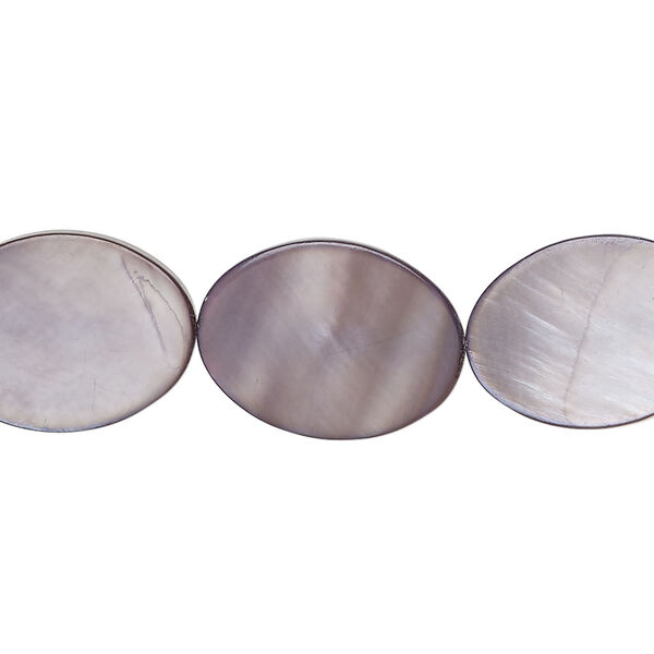 Mother-of-pearl shell 1pkg1, flat oval bead 15 inch purple steel 17x13mm-18x14mm image number 0