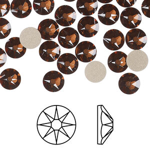 Flat back 1pkg288 smoked topaz foil back, Swarovski® ReCreated™, 6.32-6.5mm rose round SS30 2088