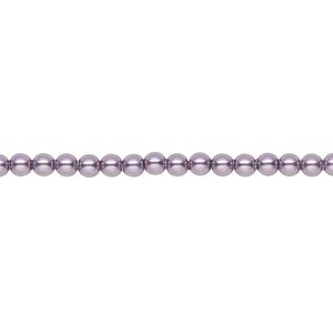 Pearl 1000pk light amethyst pearl, Swarovski® 3mm round 5810