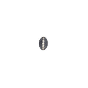 Bead, Navajo pearl style, brushed oxidized sterling silver, 6.5 x 4.5mm corrugated saucer. Sold individually.