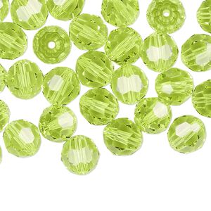 Bead 288pk citrus green, Swarovski® 8mm round 5000