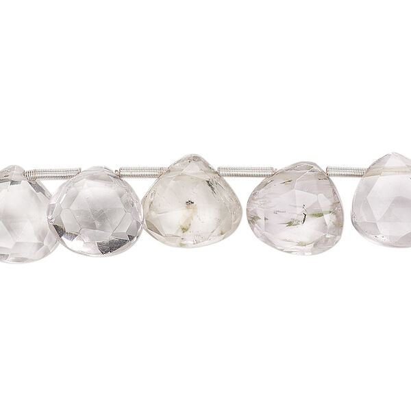 Bead, lavender amethyst (natural), light, 8-12mm hand-cut top-drilled faceted puffed teardrop with 0.4-1.4mm hole, B- grade, Mohs hardness 7. Sold per pkg of 17. image number 0