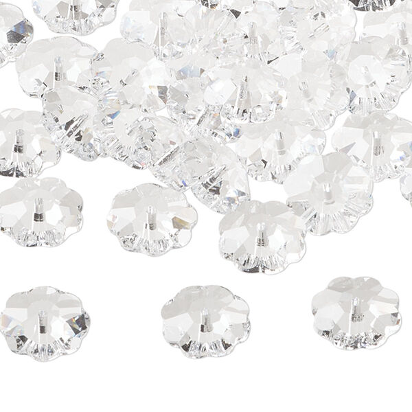 Bead 144pk crystal, Preciosa Czech crystal 14x5mm loch flower image number 0