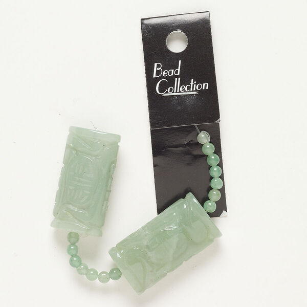 Bead green aventurine 1pk mixed sizes shapes, B grade natural image number 0