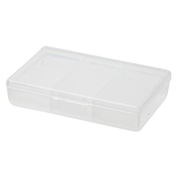Organizer, plastic, 3-1/2x2x3/4 inch rectangle with six fixed cells. Sold per pkg of 10. image number 1