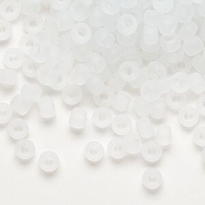 Seed bead, Miyuki, glass, pkg/250g, #6 rocaille, translucent matte crystal clear, (RR-131F).