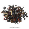 Bead mix, bone and horn (dyed), red / black / brown, 8mm-51x37mm mixed shape. Sold per 1/4 kilogram pkg, approximately 225 to 375 beads. image number 3