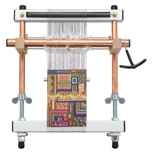 Loom, beading and tapestry, pkg/1, Mirrix Little Guy, aluminum / steel / copper, 11.5 to 17.5 inches, makes a piece 24x9 inches. image number 0