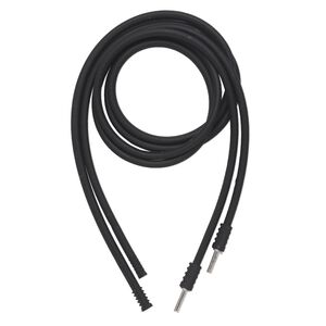 Necklace cord, silicone and stainless steel, black, 3mm wide, 20 inches with hidden clasp. Sold per pkg of 2.