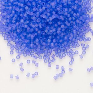 Seed bead, Delica®, glass, pkg/7.5g, #11 round, translucent matte purple aqua (DB-0783).