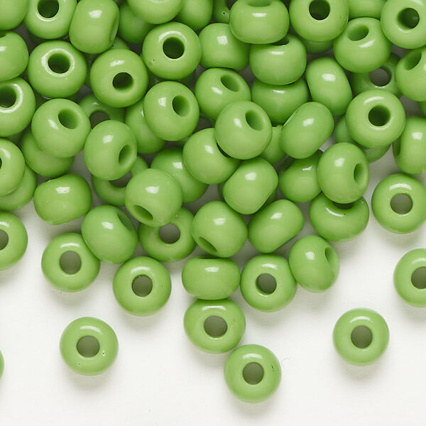 Seed bead, Preciosa Ornela Czech glass, pkg/500g, #2 rocaille, opaque mint green, (53230). image number 0