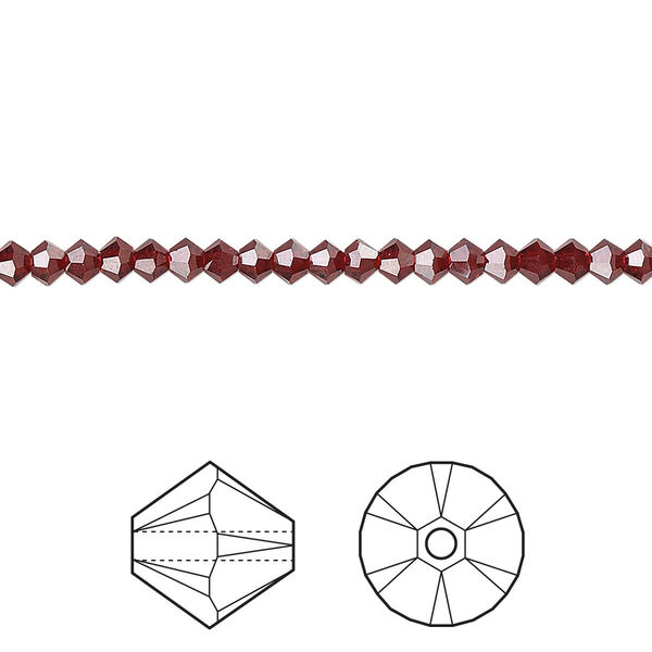 Bead 48pk Siam, Crystal Passions® 3mm bicone 5328 image number 0