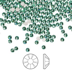 Flat back 1440pk Caribbean Sea foil back, Preciosa MAXIMA Czech crystal hotfix rhinestone 2.3-2.5mm chaton rose round SS8