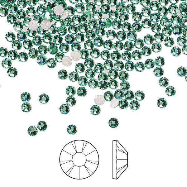 Flat back 1440pk Caribbean Sea foil back, Preciosa MAXIMA Czech crystal hotfix rhinestone 2.3-2.5mm chaton rose round SS8 image number 0