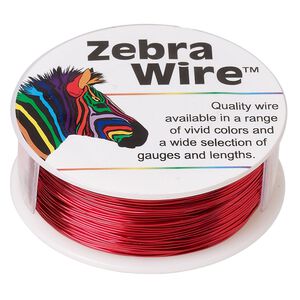 Wire, Zebra Wire™, color-coated copper, red, round, 26 gauge. Sold per 1/4 pound spool, approximately 115 yards.
