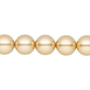 Pearl 50pk gold, Preciosa Czech crystal 10mm round