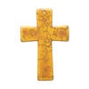 "Magnesite" / resin 1pkg1, top-drilled cross focal burnt orange / brown 60x40mm image number 1