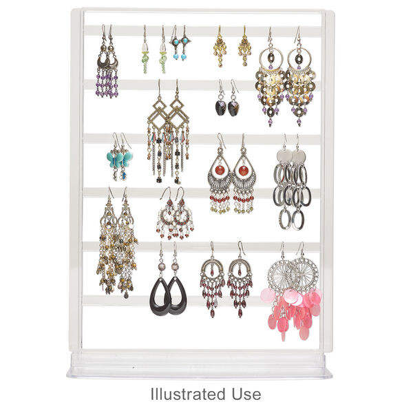Display, earring and chain, acrylic, clear, 14-1/2 x 10-3/4 x 4-1/2 inches. Sold per pkg of 3. image number 2