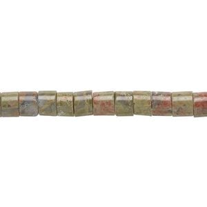 Unakite 1pkg1, heishi bead natural 15.5-16 inch 5x4mm