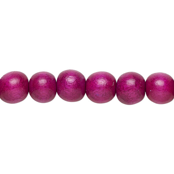 Bead, Taiwanese cheesewood (dyed / waxed), dark purple, 7-8mm round. Sold per pkg of (2) 15-1/2" to 16" strands. image number 0