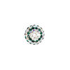 Bead, Egyptian glass rhinestone / epoxy / resin, white / dark green / clear AB, 12mm round with pav&eacute; striped design. Sold individually. image number 1