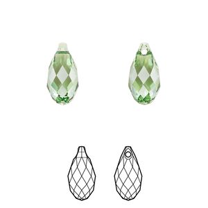 Briolette 144pk peridot, Swarovski® ReCreated™ 13x6.5mm pendant drop 6010