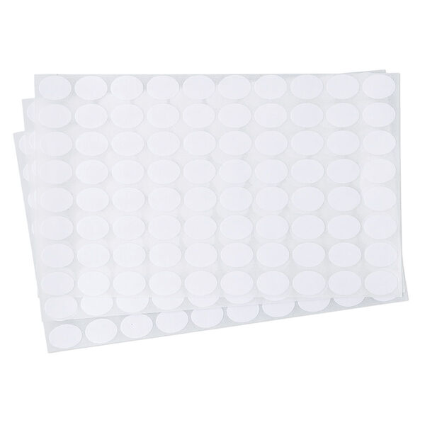 Adhesive label, paper, white, 1/2 x 3/8 inch oval. Sold per pkg of 1,040. image number 0