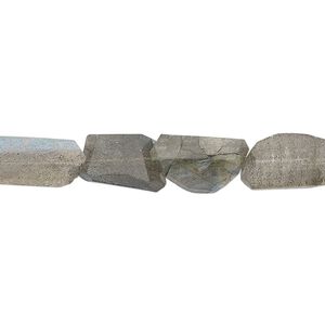 Labradorite 1pkg1, hand-faceted nugget bead natural 7 inch small