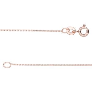 Chain 1pkg1 rose gold-plated sterling silver box, 0.7mm / springring clasp, Gossamer™ 18 inch