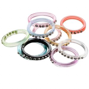 Ring mix, acrylic and glass rhinestone, multicolored, sizes 6-10. Sold per pkg of 10.