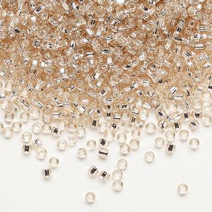 Seed bead, Dyna-Mites™, glass, pkg/1/2kg, #11 round, transparent silver-lined light pink, (69:SR 11/0 SR).