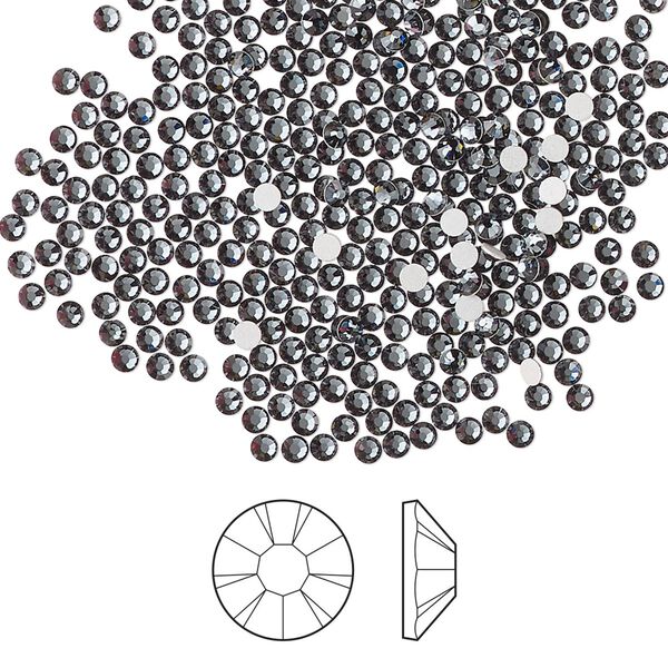 Flat back 144pk light graphite foil back, Preciosa MAXIMA Czech crystal rhinestone 1.7-1.9mm chaton rose round SS5 image number 0