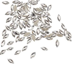 Flat back 720pk crystal foil back, Swarovski® 4x1.8mm marquise jewel 2201