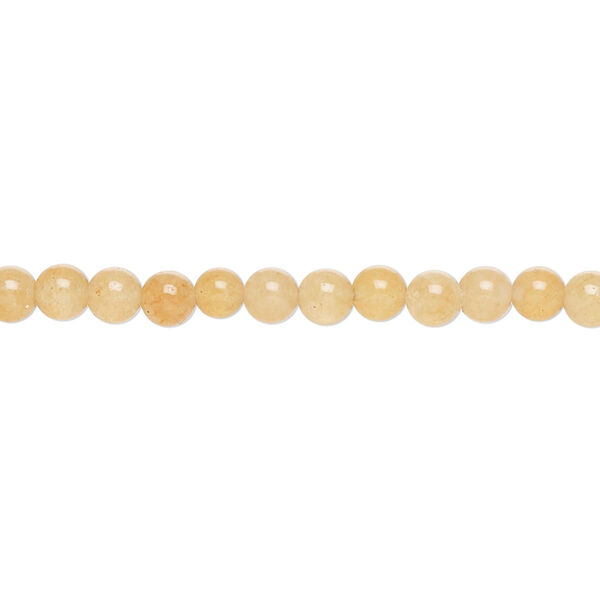 Peach aventurine 1pkg1, round bead natural 15 inch 4-5mm image number 0