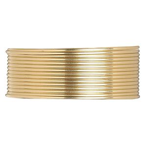 Wire, 12Kt gold-filled, dead-soft, half-round, 22 gauge. Sold per pkg of 5 feet.