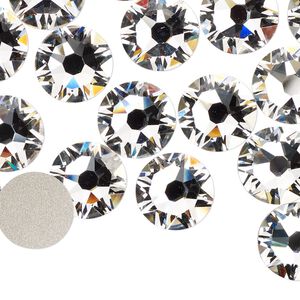 Flat back 12pk crystal foil back, Crystal Passions® 10.912-11.304mm rose round SS48 2088