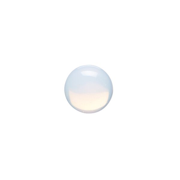 Cabochon, sea "opal" (glass), 12mm calibrated round. Sold per pkg of 10. image number 0