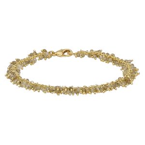 Bracelet, labradorite (natural) and gold-finished brass, 8mm wide with 2mm faceted round, 7-1/2 inches with lobster claw clasp. Sold individually.