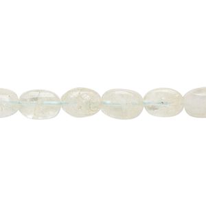 Aquamarine 1pkg1, hand-cut puffed oval bead 14 inch 6x5mm-9x7mm