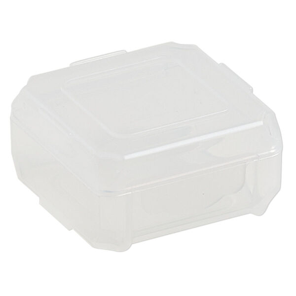 Organizer, Dot Box™, plastic, clear, 1-1/4 x 1-1/4 x 1/2 inch rectangle with pop-up lid. Sold per pkg of 8. image number 2