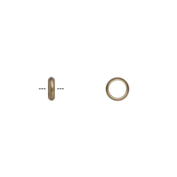 Bead, antique brass-plated brass, 6x2mm rondelle. Sold per pkg of 100. image number 0