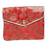 Pouch 1pkg3 silver-finished steel and rayon, multicolored, 4.75x4-inch floral brocade. image number 1