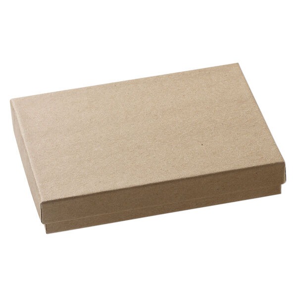 Paper / "cotton" (polyester) 1pkg4, rectangle box kraft 5.25x3.75x.88 inch image number 1