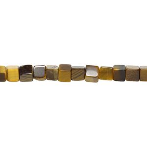 Tigereye 1pkg1, cube bead natural 15.5-16 inch 4mm