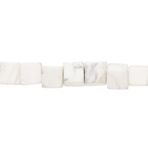 Howlite 1pkg1, cube bead natural, 15 inch 6-7mm