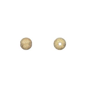 Bead, gold-plated brass, 6mm stardust round. Sold per pkg of 20.