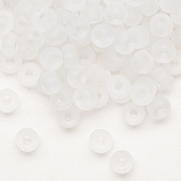 Seed bead, Preciosa Ornela Czech glass, pkg/50g, #2 rocaille, translucent matte clear, (00050). image number 0