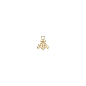 Charm, 14Kt gold-filled, 6x5mm single-sided bumblebee. Sold individually.