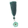 Green onyx / garnet 1pkg1, top-drilled hand-cut 1sided carved flower bead natural, 16mm image number 2